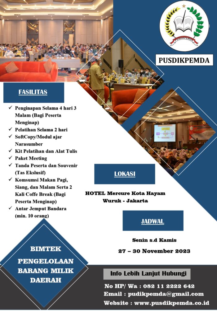 Brosur Pengelolaan Barang Milik Daerah. Jakarta 27-30 November 2023